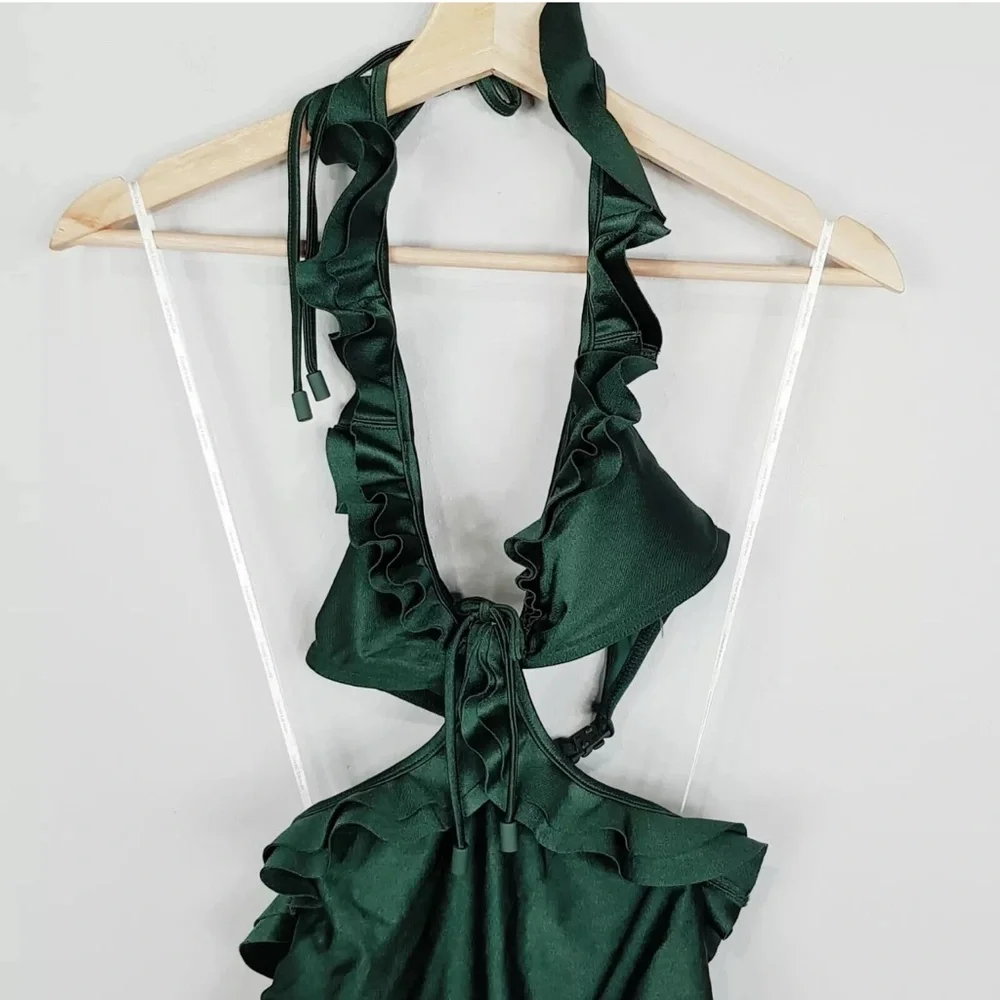 Zimmermann Green Bikini with Textured Fabric and Tie-Front - Picture 3 of 16